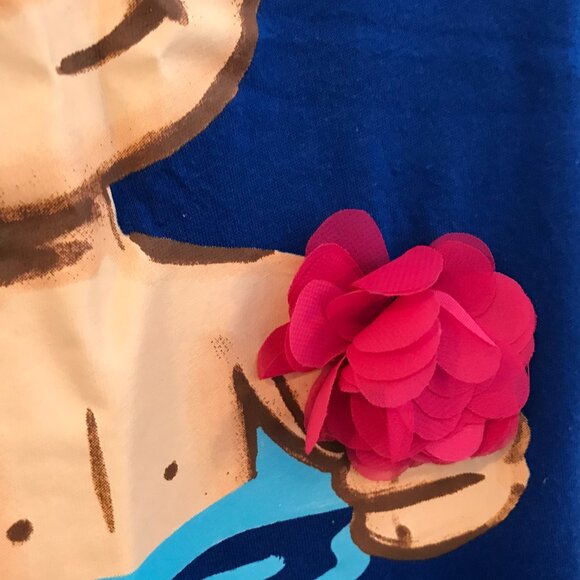 Retro 2018 Hollister surfer T-shirt flower spell out blue women's S beach boho - Picture 4 of 9